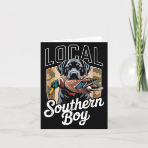 Black Lab Dog Local Southern Boy Camo Duck Hunting Card