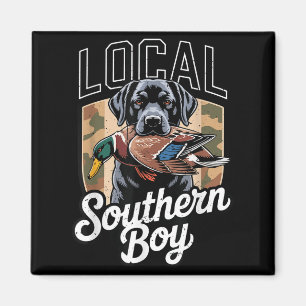 Black Lab Dog Local Southern Boy Camo Duck Hunting Magnet