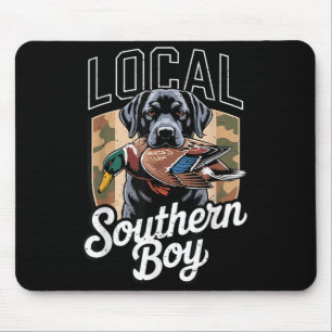Black Lab Dog Local Southern Boy Camo Duck Hunting Mouse Pad