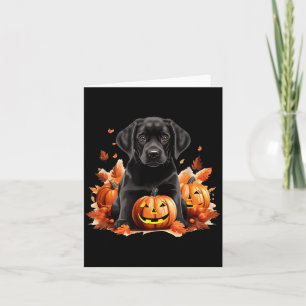 Black Lab Dog Mum Dad Halloween Fall Funny Card