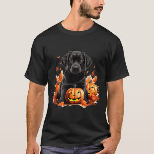 Black Lab Dog Mum Dad Halloween Fall Funny T-Shirt