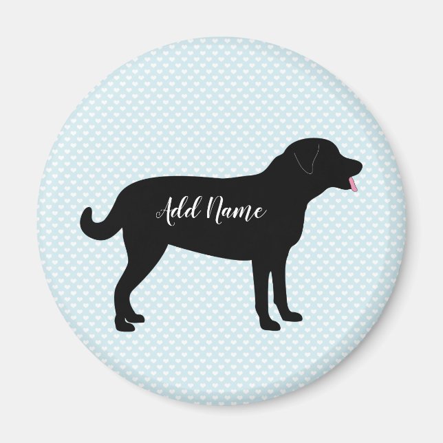 Black Lab Dog Personalised Name  Magnet (Front)