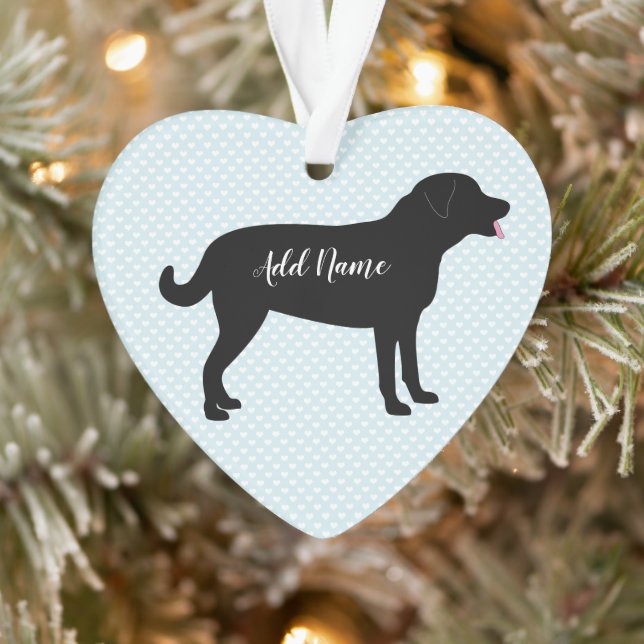 Black Lab Dog Personalised Name Ornament (Tree)