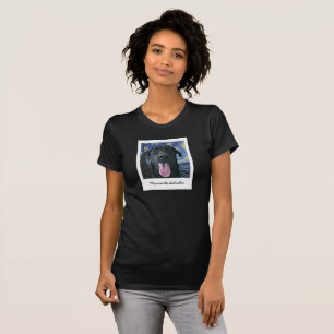 Black Lab Dog Pet Personalised Photo and Text  T-Shirt