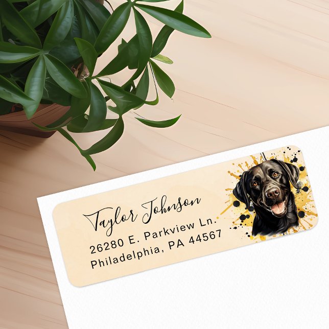 Black Lab Dog Return Address Label (Creator Uploaded)
