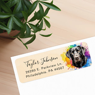 Black Lab Dog Return Address Label