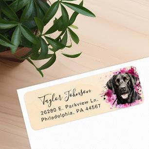 Black Lab Dog Return Address Label
