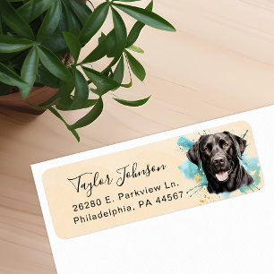 Black Lab Dog Return Address Label