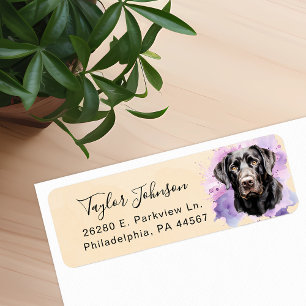 Black Lab Dog Return Address Label