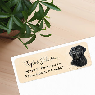 Black Lab Dog Return Address Label