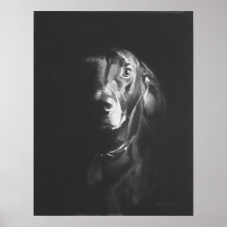 Black Lab Dog Watercolor by Paul Jackson Poster