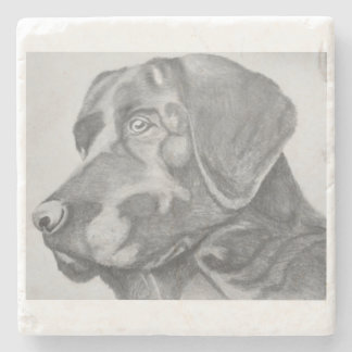 Black lab drink coaster