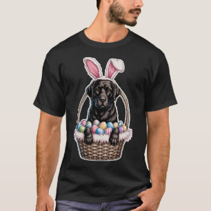 Black Lab Easter Bunny Dog In Sket Funny Labrador T-Shirt