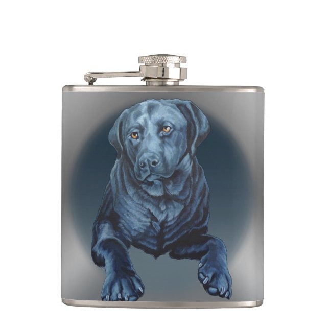 Black Lab Flask Custom Labrador Retriever Flask (Front)