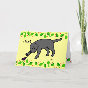 Black Lab Friendly Cartoon Black Labrador Card