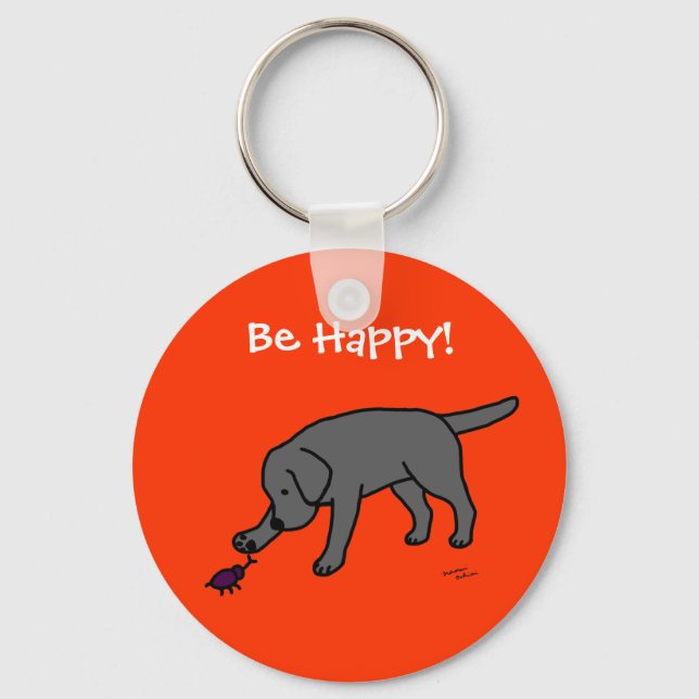 Black Lab Friendly Key Ring (Front)