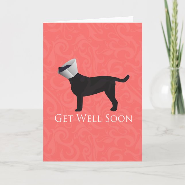 Black Lab Get Well Soon Design Card (Front)