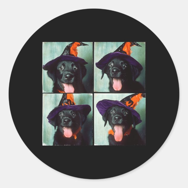 Black Lab Halloween Classic Round Sticker (Front)