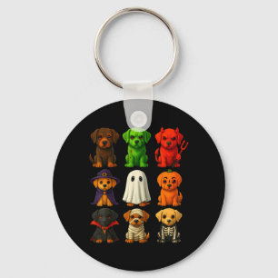 Black Lab Halloween Labrador Puppies In Costume Key Ring