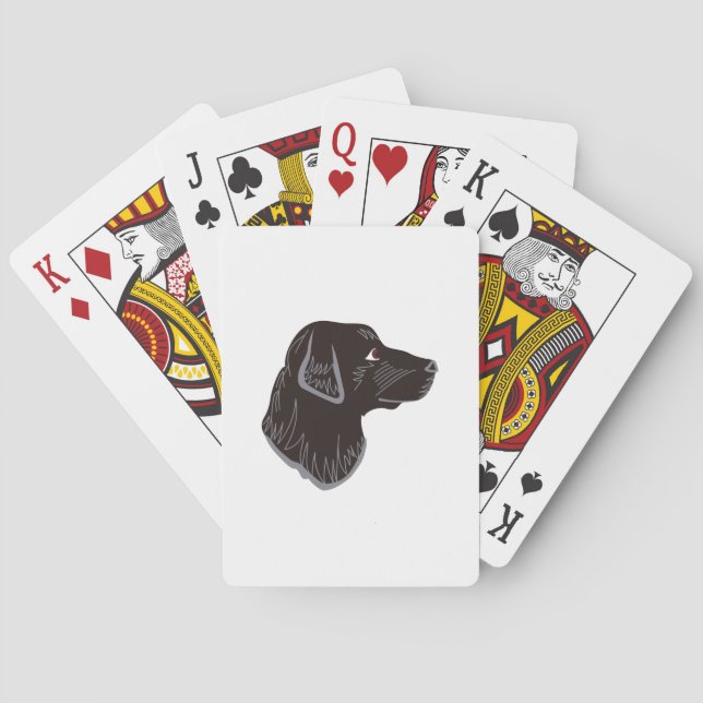 Black Lab Head Playing Cards (Back)