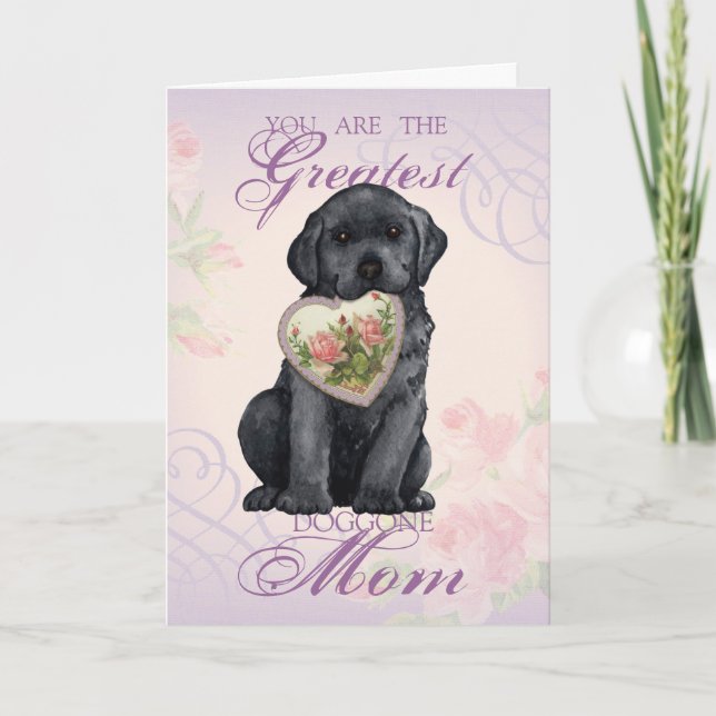 Black Lab Heart Mum Card (Front)
