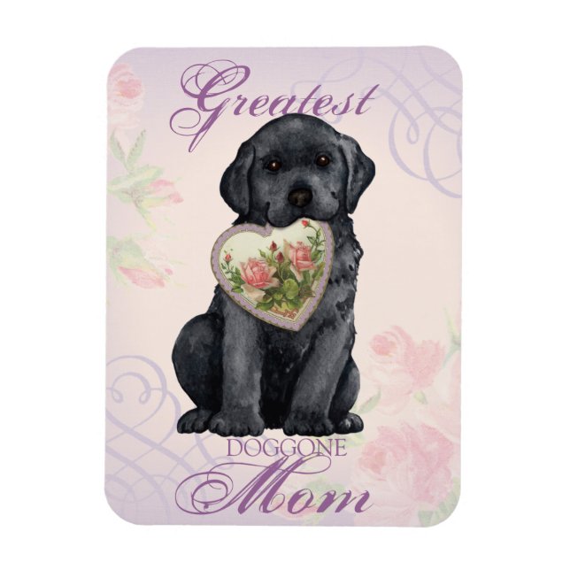 Black Lab Heart Mum Magnet (Vertical)