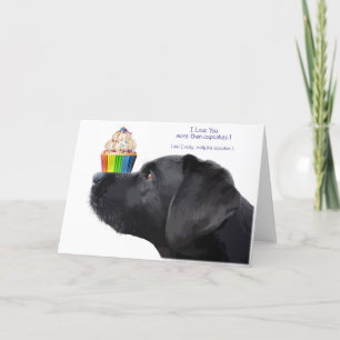 Black Lab I Love You Card - Dog I Love You