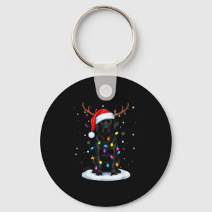 Black Lab Labrador Christmas Dog Reindeer Lights P Key Ring