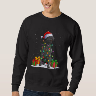 Black Lab Labrador Christmas Lights Pajama Dog X Sweatshirt