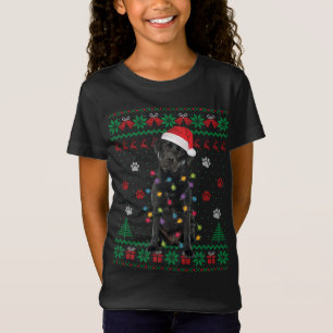 Black Lab Labrador Christmas Lights Santa Dog Love T-Shirt