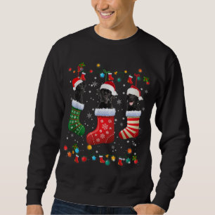 Black Lab Labrador Christmas Socks Funny Xmas Paja Sweatshirt