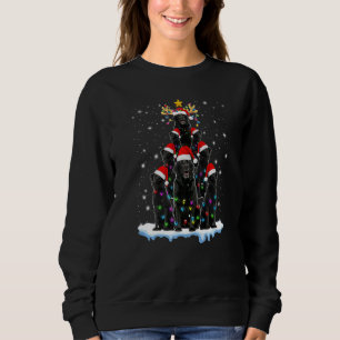 Black Lab Labrador Christmas Tree Light Christmas Sweatshirt
