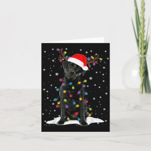 Black Lab Labrador Christmas Tree Light Pajama Dog Card