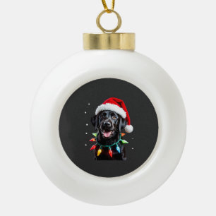 Black Lab Labrador Christmas Tree Light Pajama Dog Ceramic Ball Christmas Ornament
