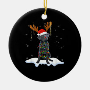 Black Lab Labrador Christmas Tree Light Pajama Dog Ceramic Tree Decoration