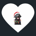 Black Lab Labrador Christmas Tree Light Pajama Dog Heart Sticker<br><div class="desc">Black Lab Labrador Christmas Tree Light Pajama Dog Xmas T-Shirt for Men Women Kids</div>
