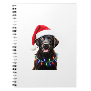 Black Lab Labrador Christmas Tree Light Pajama Dog Notebook