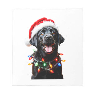 Black Lab Labrador Christmas Tree Light Pajama Dog Notepad