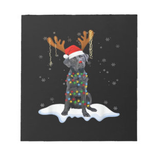 Black Lab Labrador Christmas Tree Light Pajama Dog Notepad