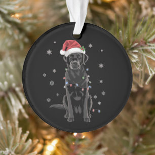 Black Lab Labrador Christmas Tree Light Pajama Dog Ornament