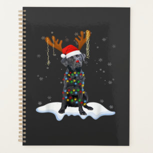 Black Lab Labrador Christmas Tree Light Pajama Dog Planner