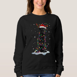 Black Lab Labrador Christmas Tree Light Pajama Dog Sweatshirt