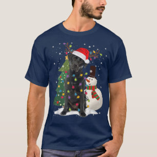Black Lab Labrador Christmas Tree Light Pajama Dog T-Shirt
