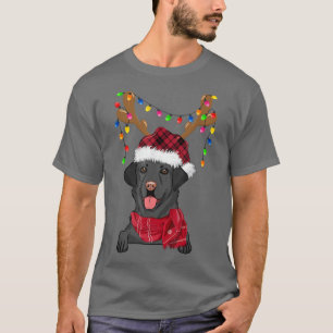 Black Lab Labrador Christmas Tree Light Pajama Dog T-Shirt