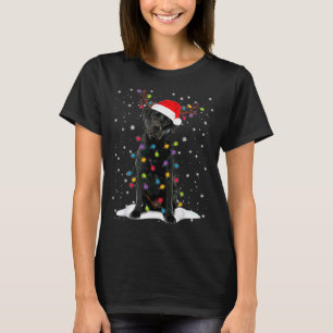 Black Lab Labrador Christmas Tree Light Pajama Dog T-Shirt