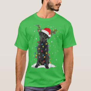 Black Lab Labrador Christmas Tree Light Pajama Dog T-Shirt