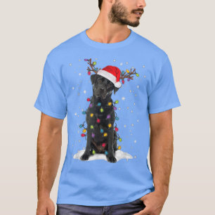 Black Lab Labrador Christmas Tree Light Pajama Dog T-Shirt