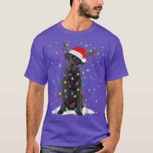 Black Lab Labrador Christmas Tree Light Pajama Dog T-Shirt