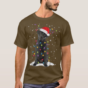 Black Lab Labrador Christmas Tree Light Pajama Dog T-Shirt