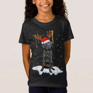Black Lab Labrador Christmas Tree Light Pajama Dog T-Shirt